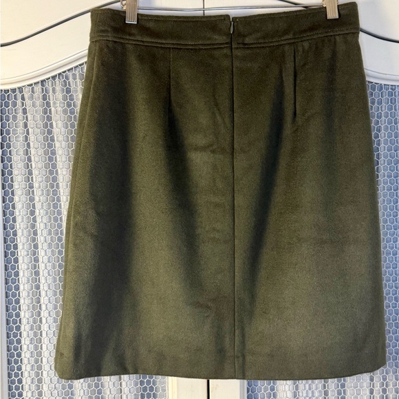 Classic Preppy Ann Taylor Olive Green Wool A-Line Skirt Women’s US Size 12 - Picture 4 of 4